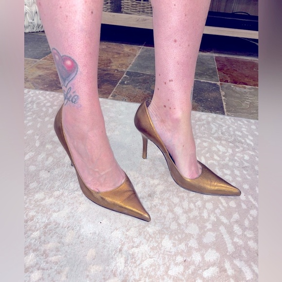 FINAL!! VTG Charles David Bronze Heels- Sz 9 - Picture 1 of 12